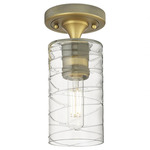Crown Point Ceiling Light - Brushed Brass / Clear Swirl
