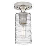 Crown Point Ceiling Light - Satin Nickel / Clear Swirl