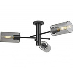 Crown Point Three Ceiling Light - Matte Black / Smoked