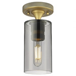 Crown Point Ceiling Light - Brushed Brass / Smoked