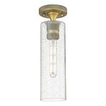 Crown Point Long Ceiling Light - Brushed Brass / Clear Seedy