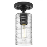 Crown Point Ceiling Light - Matte Black / Clear Swirl
