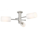 Crown Point Three Ceiling Light - Satin Nickel / Matte White