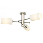 Crown Point Three Ceiling Light - Polished Nickel / Matte White
