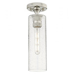 Crown Point Long Ceiling Light - Polished Nickel / Clear Seedy