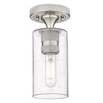 Crown Point Ceiling Light - Satin Nickel / Clear Seedy
