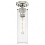 Crown Point Long Ceiling Light - Polished Nickel / Clear