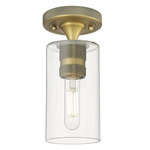 Crown Point Ceiling Light - Brushed Brass / Clear
