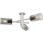 Crown Point Three Ceiling Light - Matte Black / Clear Swirl