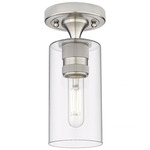 Crown Point Ceiling Light - Satin Nickel / Clear