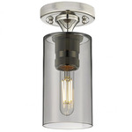Crown Point Ceiling Light - Polished Nickel / Smoked