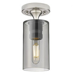 Crown Point Ceiling Light - Satin Nickel / Smoked