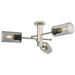 Crown Point Three Ceiling Light - Polished Nickel / Smoked