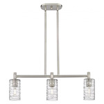 Crown Point Island Light - Satin Nickel / Clear Swirl