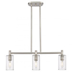 Crown Point Island Light - Satin Nickel / Clear Seedy