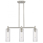 Crown Point Long Island Light - Polished Nickel / Clear Seedy / Clear Seedy