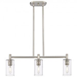 Crown Point Island Light - Satin Nickel / Clear