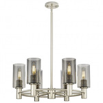 Crown Point Multi-Light Stem Hung Pendant - Satin Nickel / Smoked