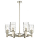 Crown Point Multi-Light Stem Hung Pendant - Polished Nickel / Clear Swirl