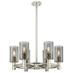 Crown Point Multi-Light Stem Hung Pendant - Polished Nickel / Smoked