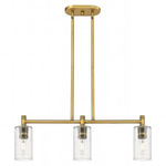 Crown Point Island Light - Brushed Brass / Clear Seedy