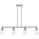 Crown Point Island Light - Satin Nickel / Clear