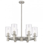 Crown Point Multi-Light Stem Hung Pendant - Satin Nickel / Clear