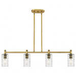 Crown Point Island Light - Brushed Brass / Clear Swirl
