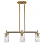 Crown Point Island Light - Brushed Brass / Clear Swirl