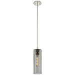 Crown Point Long Stem Hung Pendant - Polished Nickel / Smoked