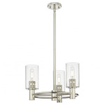 Crown Point Multi-Light Stem Hung Pendant - Polished Nickel / Clear