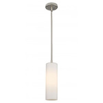 Crown Point White Pendant - Satin Nickel / White