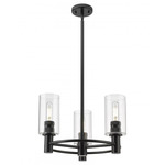 Crown Point Multi-Light Stem Hung Pendant - Matte Black / Clear