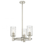 Crown Point Multi-Light Stem Hung Pendant - Polished Nickel / Clear Swirl