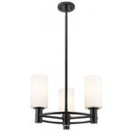 Crown Point 434 Cylinder Chandelier - Matte Black / White