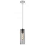 Crown Point Long Cord Hung Pendant - Satin Nickel / Smoked