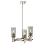 Crown Point Multi-Light Stem Hung Pendant - Polished Nickel / Smoked