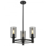Crown Point Multi-Light Stem Hung Pendant - Matte Black / Smoked