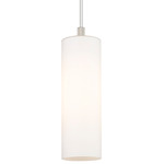 Crown Point White Pendant - Satin Nickel / White