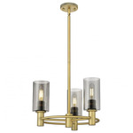 Crown Point Multi-Light Stem Hung Pendant - Brushed Brass / Smoked