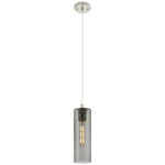 Crown Point Long Cord Hung Pendant - Polished Nickel / Smoked
