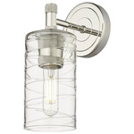 Crown Point Wall Sconce - Polished Nickel / Clear Swirl