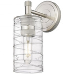 Crown Point Wall Sconce - Satin Nickel / Clear Swirl