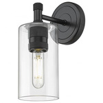 Crown Point Wall Sconce - Matte Black / Clear
