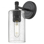 Crown Point Wall Sconce - Matte Black / Clear Seedy