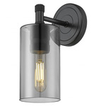 Crown Point Wall Sconce - Matte Black / Smoked