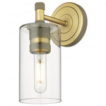 Crown Point Wall Sconce - Brushed Brass / Clear