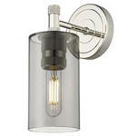 Crown Point Wall Sconce - Polished Nickel / Smoked
