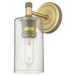 Crown Point Wall Sconce - Brushed Brass / Clear Seedy