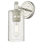 Crown Point Wall Sconce - Polished Nickel / Clear Seedy